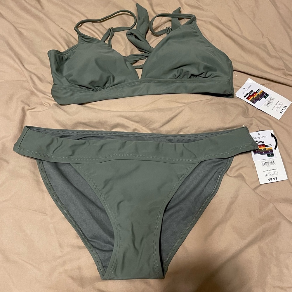 *Never worn with tags* Olive green bikini